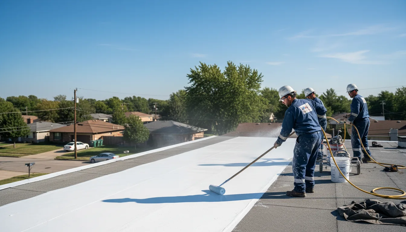 Commercial roof coating in Castell, TX near me